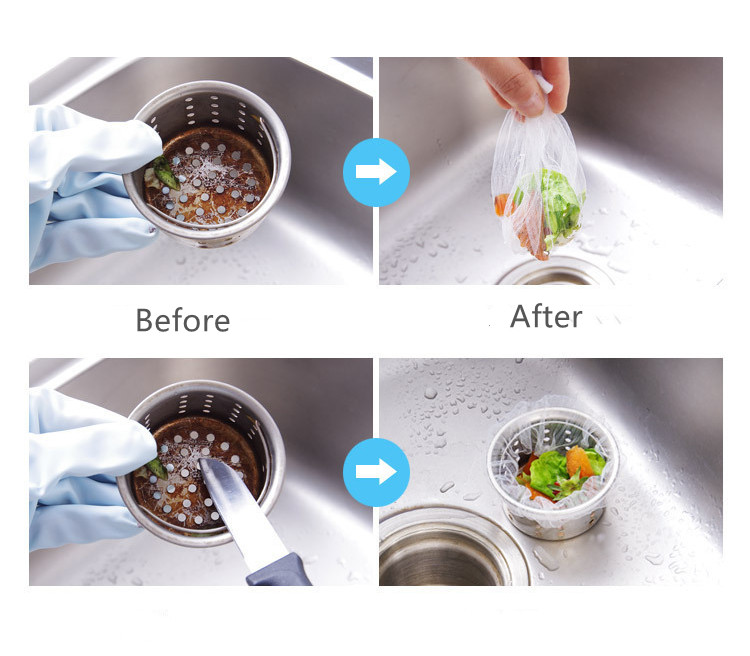 Disposable Kitchen Sink Filters Sewer Drain Anti-blocking Garbage Bags Pool Leak Mesh Strainer Garbage Net Rubbish Bag