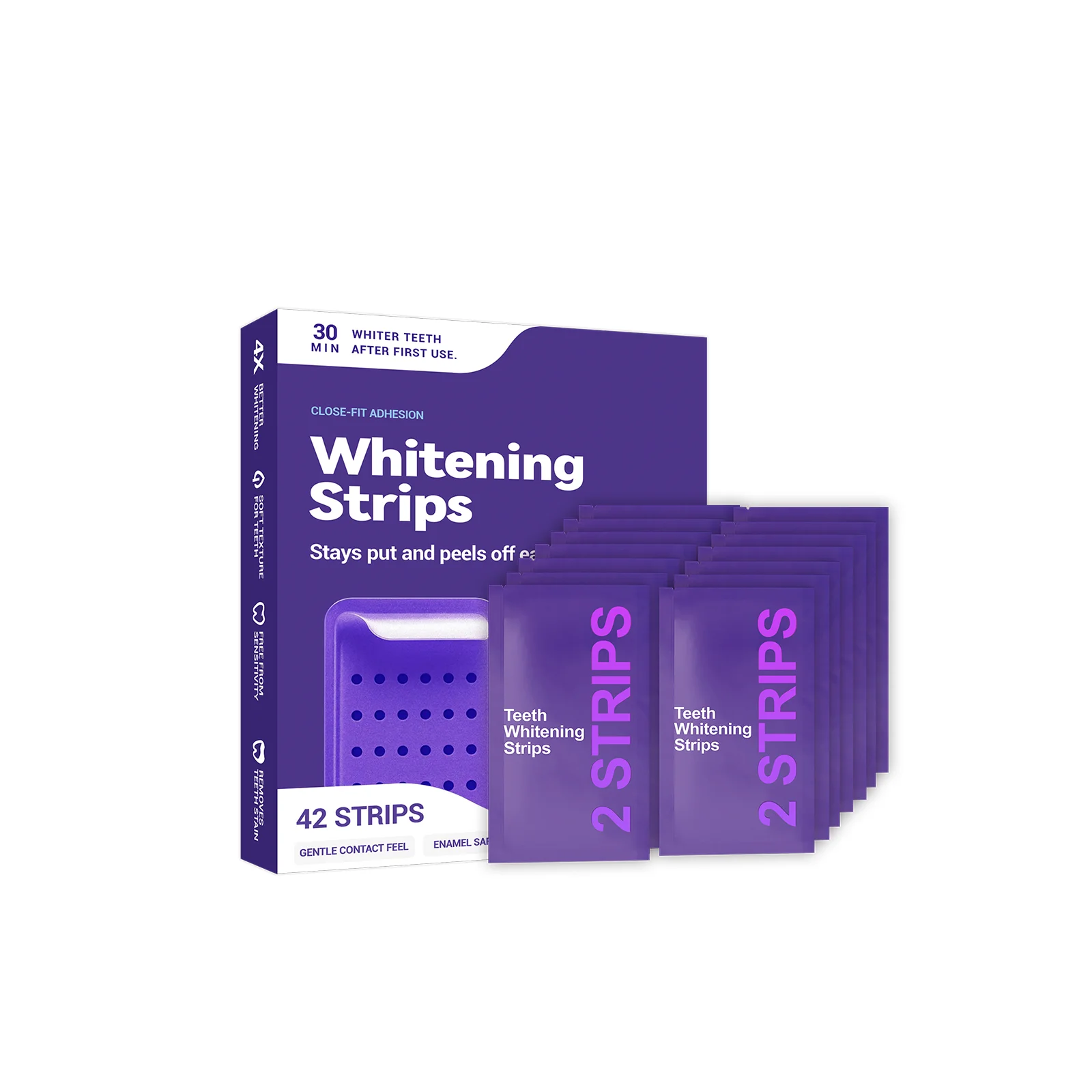 Purple Teeth Whitening Strips Brightening Tooth Improve Dental Yellowing Bright Smile Cleaning Oral Hygiene Teeth Bleaching Strip